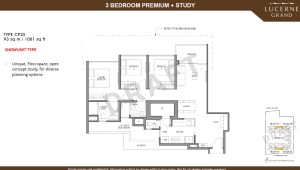 Lucerne Grand Floor Plan 3 Bedroom + Study